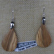 orecchini a goccia di quercia gioielli etici in legno, gioielli naturali cerati, fatti a mano
