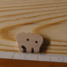 Bottone in legno massiccio elefante 22 mm, da cucire, abbellimento fatto a mano scrapbooking