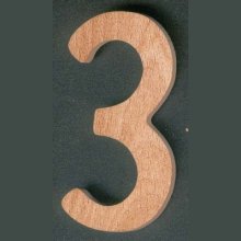 Numero 3 in legno, alto 8 cm, da dipingere e incollare