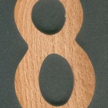 Numero 8 ht 8cm, marcatura, fatto a mano in legno massiccio