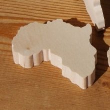 Figurina mappa dell'Africa ht6cm spessore 7mm legno d'acero massiccio fatto a mano