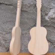Figurina marcatore chitarra matrimonio tema musica, legno, fatto a mano
