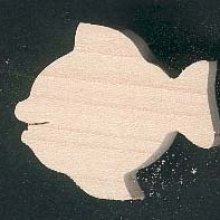 Figura di pesce in legno 2,5 x 3 cm, fatta a mano, da dipingere