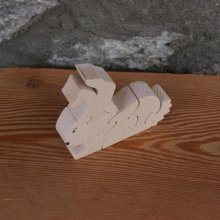 Puzzle di 5 pezzi in legno massiccio Hetre coniglio, animale della fattoria