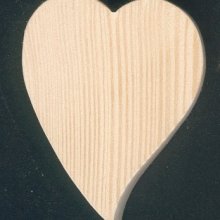 Cuore in legno massiccio 6 x 7,5 cm a forma obliqua con o senza gancio per appendere, fatto a mano