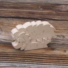 Puzzle in legno 3 pezzi in faggio massiccio, fatto a mano, animali 