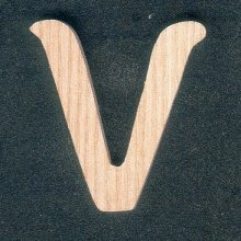 Lettera a V in legno di frassino altezza 5 cm