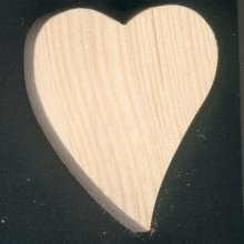 Cuore in legno di 5 x 5,5 cm a forma obliqua