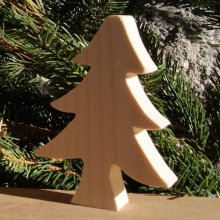 Albero di Natale 10 cm in legno massiccio, fatto a mano, spessore 20 mm, da dipingere