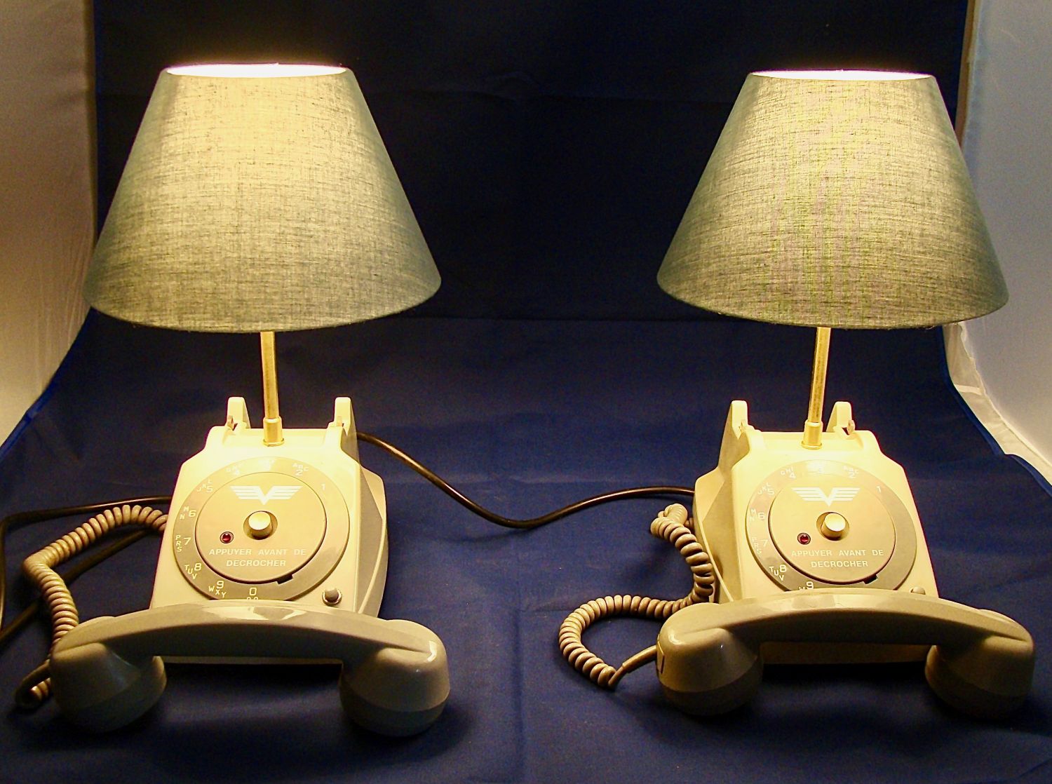 set di lampade da comodino per telefono ad aria compressa 