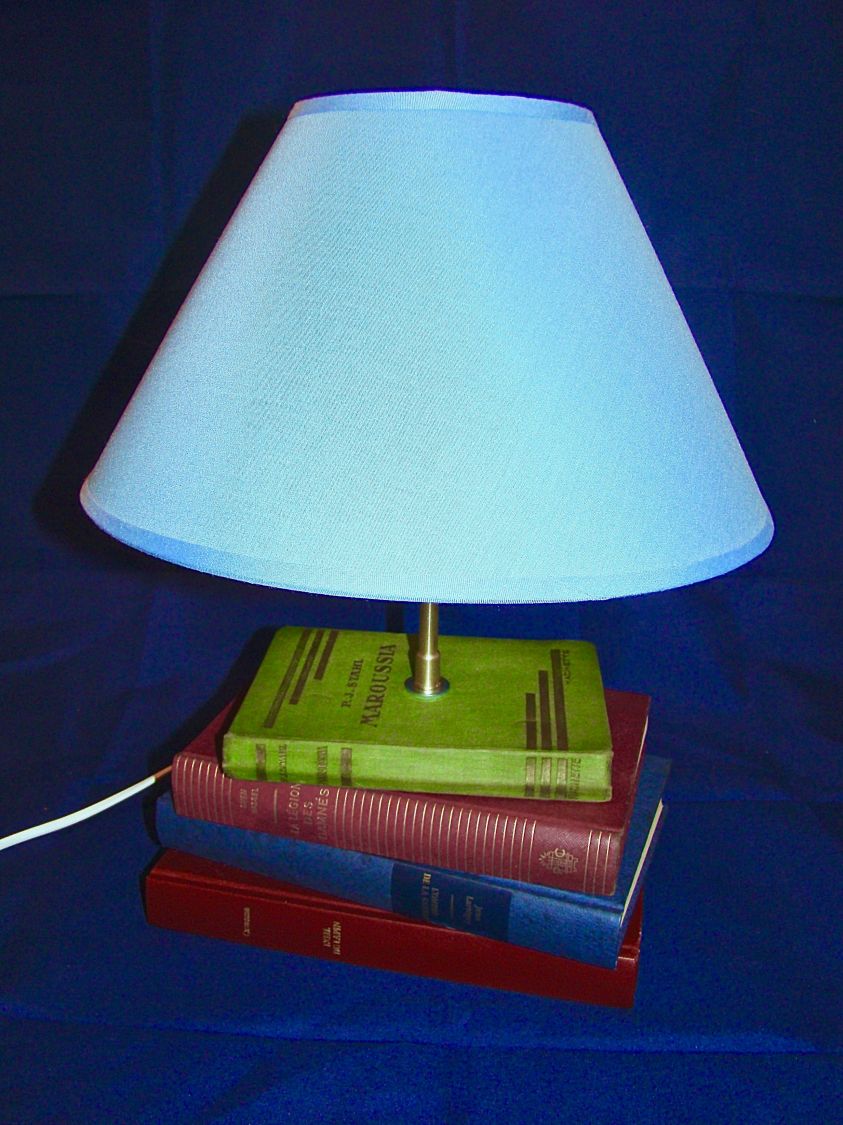 Vecchia lampada a libro, blu 