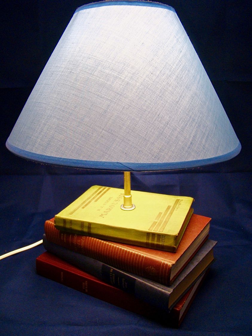 Vecchia lampada a libro, blu 