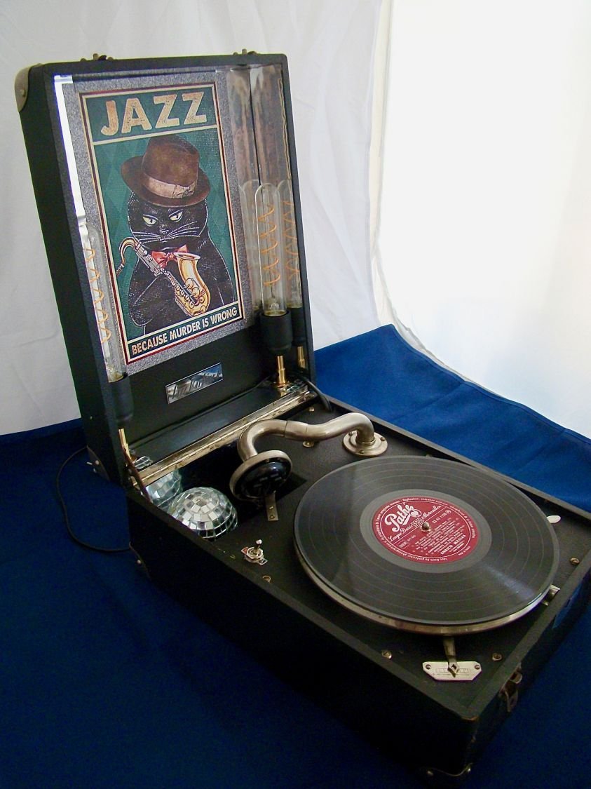 LAMPE JAZZ TOURNE DISQUE VINTAGE