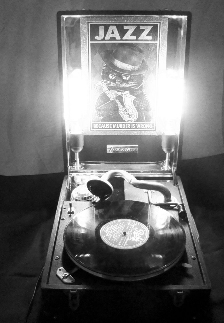 LAMPE JAZZ TOURNE DISQUE VINTAGE