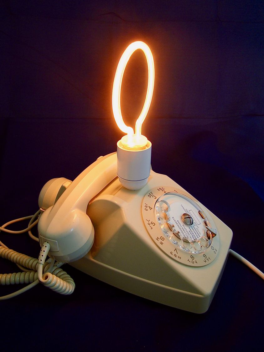 Lampada telefonica Dingo, neon bianco!