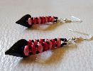 Kit boucles d'oreilles Coeur Noir et rose