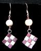 Kit boucles d'oreilles Tila Damier Violet en kit