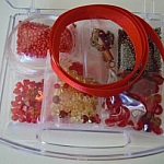 Boîte de perles valisette Rouge et orangé