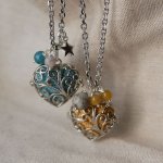 Collana ciondolo Scatola cuore con pietra lavica colore a scelta Regalo di San Valentino