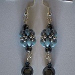 Boucles d'oreilles en kit Bleu & Hématite