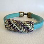 Bracelet en kit Regaliz turquoise perles Violet/Vert