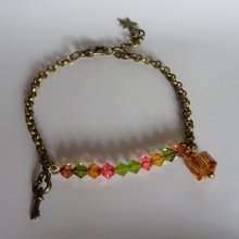 Bracciale con catena in bronzo Ambra e Olivina