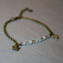 Bracciale a catena fine bianco e oro