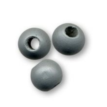 Perline tonde di legno grigio 8 mm x 10