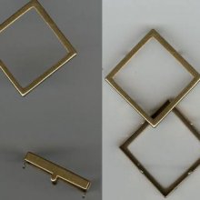 Incastonatura quadrata incavata da 20 mm placcata oro