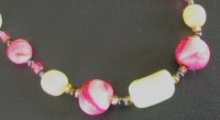 Collier fimo anis/cerise