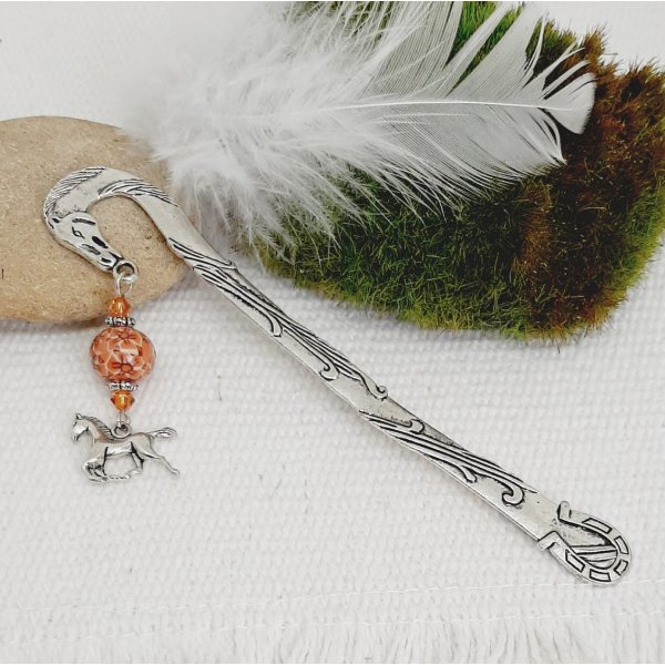 marque pages pendentif passion cheval et &eacute;quitation