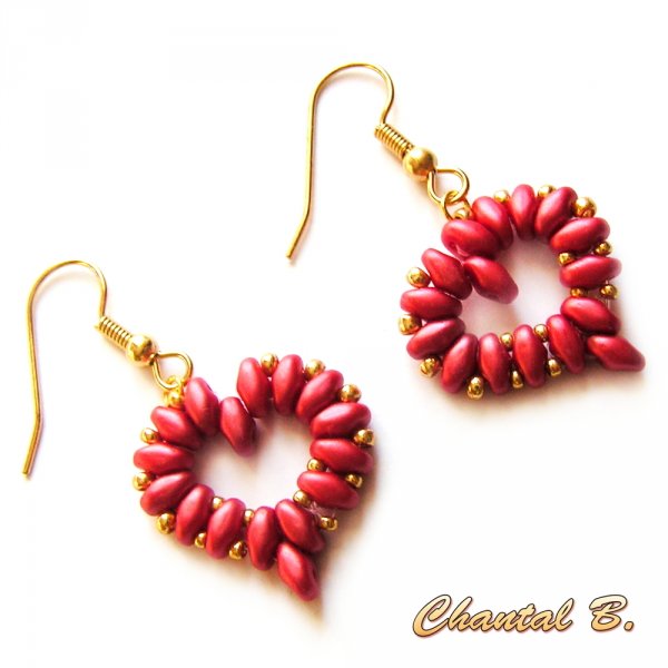 Orecchini da sposa di San Valentino cuore di perla e sera placcati oro