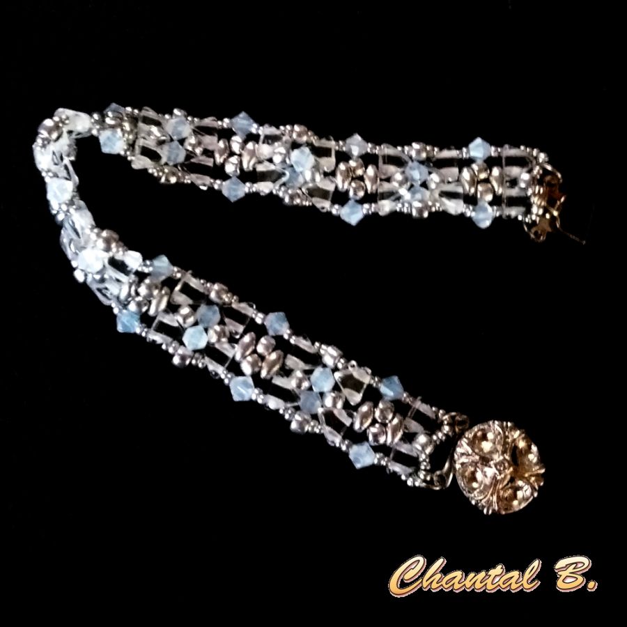 Bracciale nuziale in cristallo Swarovski e argento