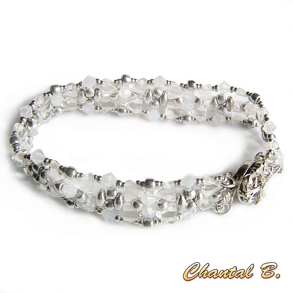 Bracciale nuziale in cristallo Swarovski e argento