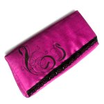 pochette fucsia baguette seta selvaggia dipinta matrimonio