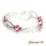 bracciale intrecciato in cristallo swarovski con perle e argento 