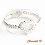 Bracciale di perle WEDDING con cuore di perle bianche e sera d'argento