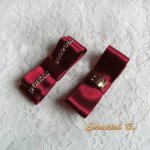 clip scarpe rosso cerimonia fiocco sposa bordeaux