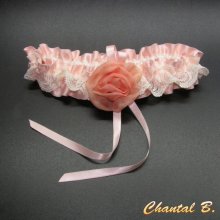 giarrettiera matrimonio rosa cipria raso romantico lingerie designer pizzo avorio Rachel avorio fiore chiffon
