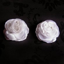 cerchietto da sposa in raso bianco pizzo fiori piume