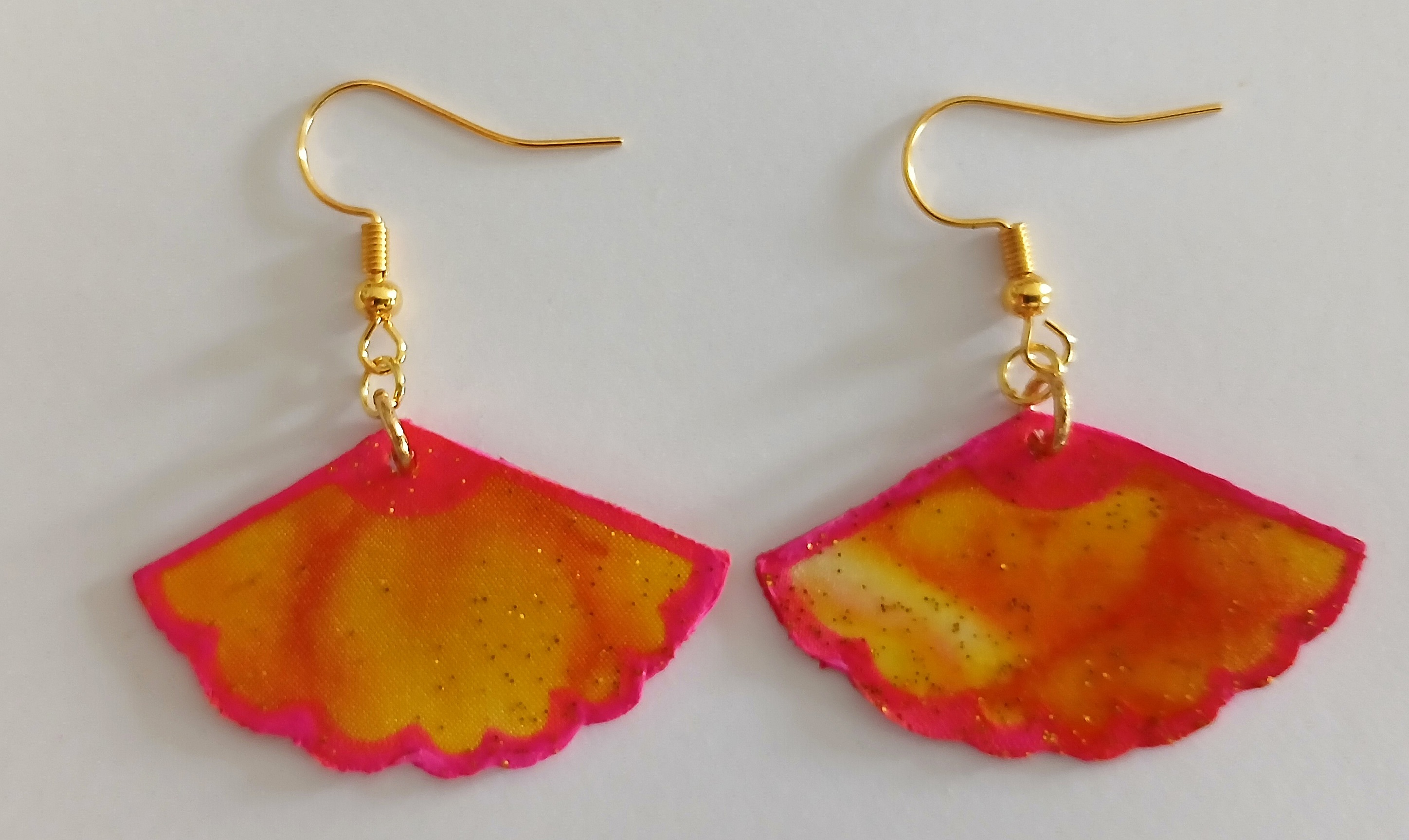 Boucles d oreilles en soie recto verso