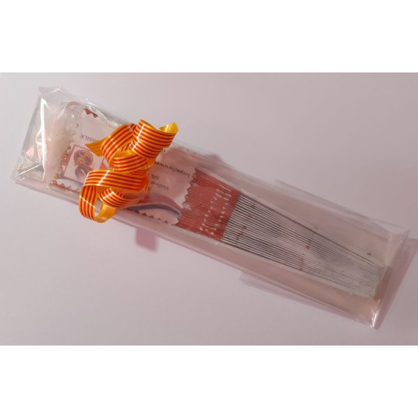 Ventaglio in raso disegnato e dipinto a mano "Liberty