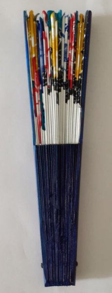 Ventaglio in raso disegnato e dipinto a mano "OAXAQUE&Ntilde;A