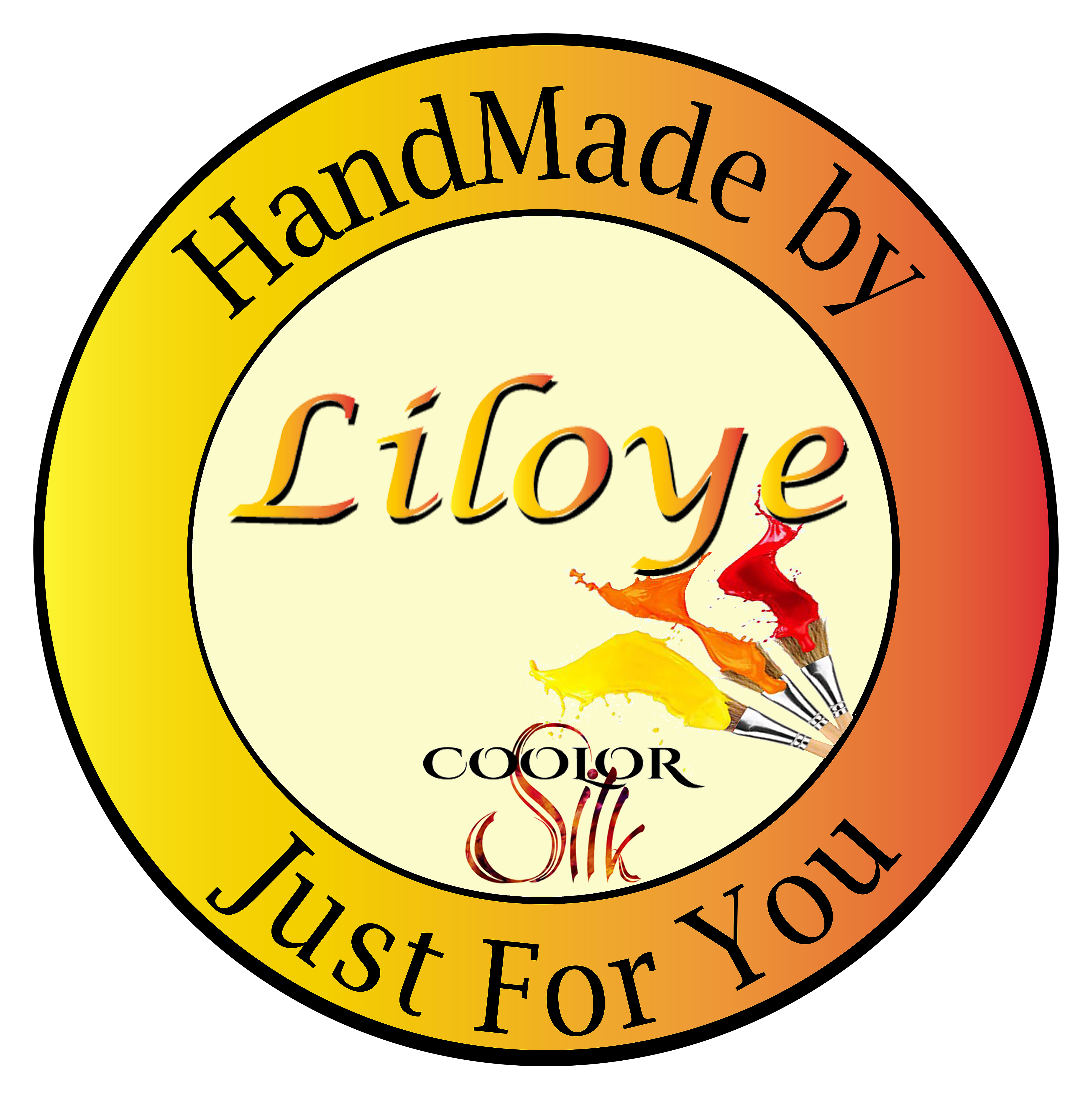 Logo artisanal Liloye pour éventails en soie peints main.