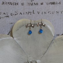 Boucles d'Oreilles bleu, création unique