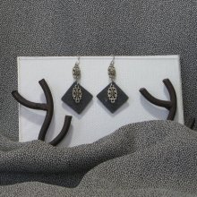 Orecchini in ardesia e argento per donna, creazione artigianale