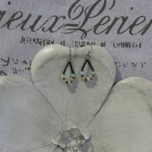 Boucles d'Oreilles Vintage en Perles et silicone, Création Unique