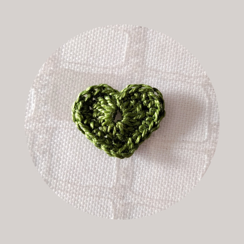 Cuore piccolo applicato "verde abete