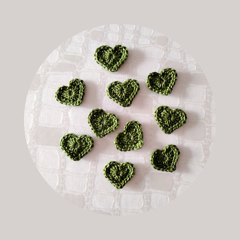 Cuore piccolo applicato "verde abete