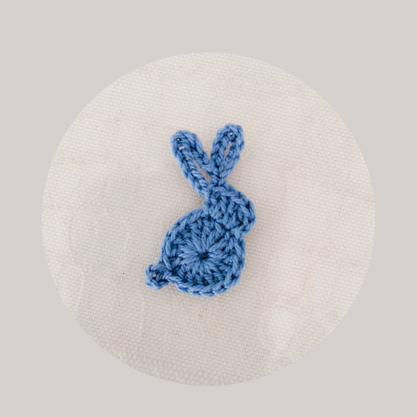 Coniglietto applicato "Blu lavanda